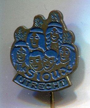 The Sioux Utrecht blauw op koper popgroep speldje ( J_058 ) - nr. 1