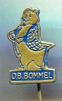 O.B. Bommel blauw op koper strip speldje ( J_065 ) - nr. 1