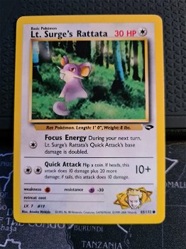 Lt. Surge's Rattata 85/132 Gym Challenge nm - 0