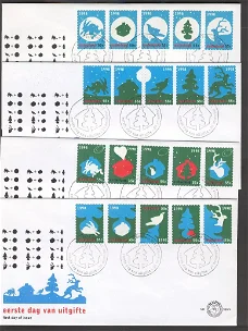 3190 - Nederland fdc nvphnr. 395/1/2/3/4 onbeschreven 4 enveloppen