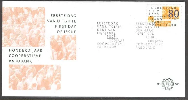 3180 - Nederland fdc nvphnr. 385 onbeschreven - 0