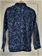 Mango donker blauwe jeans blouse overhemd palm motief 152 - 0 - Thumbnail