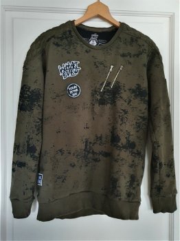 Gabbiano Boys olijfgroen camouflage sweater maat 176 zgan - 4