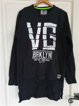 Vingino zwarte sweater oversized extra lang maat 16/176 - 1