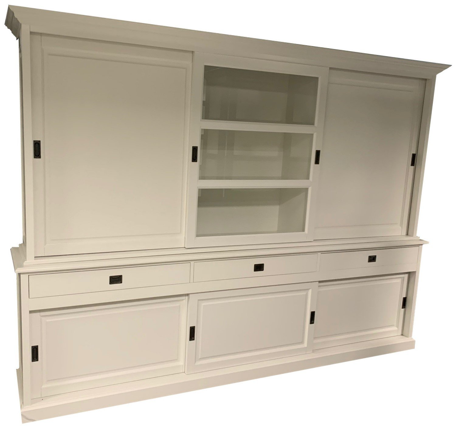 Buffetkast wit - wit Putten 300 x 50/40 x 220cm dichte zijdeuren - nr. 1