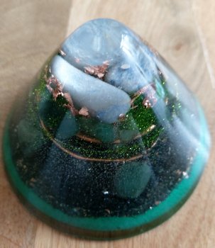 Cone Orgonite met Blauwe Chalcedeoon & Aventurijn - 3