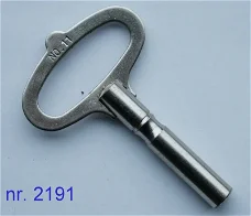 nr. 2191 - 00 = 2,00 mm Staal vernikkelde kloksleutel / opwindsleutel .