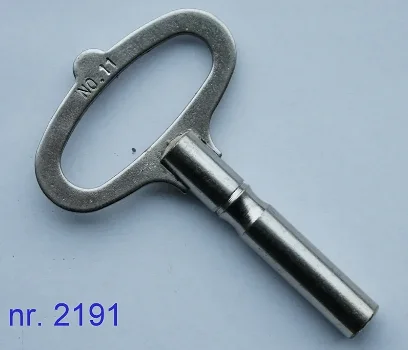 nr. 2191 - 0 = 2,25 mm Staal vernikkelde kloksleutel / opwindsleutel . - 0