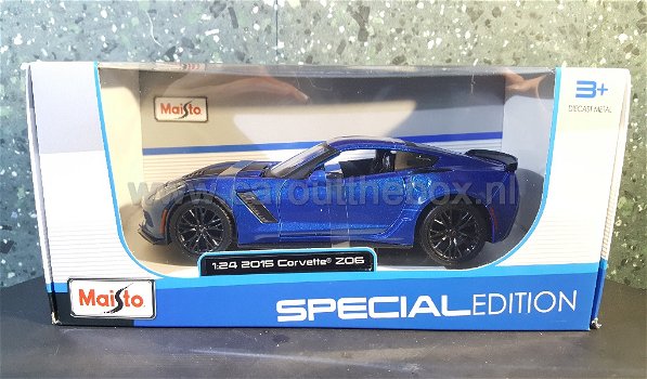 Chevrolet Corvette z06 2015 blauw 1:24 Maisto - 3