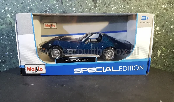 Chevrolet Corvette 1970 blauw 1:24 Maisto - 4