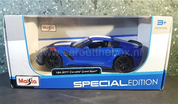 Chevrolet Corvette Grand Sport 2017 blauw 1:24 Maisto - 3