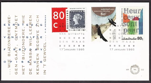 3139 - Nederland fdc nvphnr. 332 onbeschreven - 0