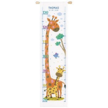 Borduurpakket groeimeter/meetlat GIRAFFE NIEUW ! - 0