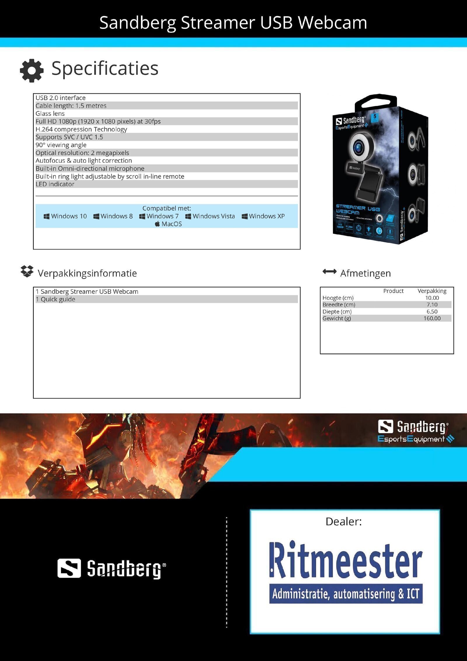Streamer USB Webcam perfecte webcam voor streamen, gamen en gewoon online praten met vrienden - Afbeelding 3