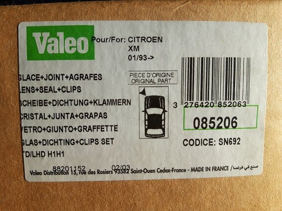 Citroën XM (93→) Koplampglas Lens Scheibe Valeo 085206 Links - Afbeelding 5