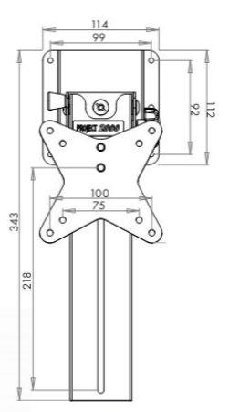 P2000-12591 LCD plafondbeugel met draaiende plaat - Afbeelding 2