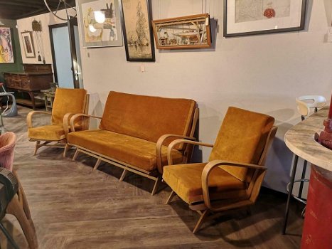 Vintage lounge set uit de jaren 1950 geheel origineel - 0