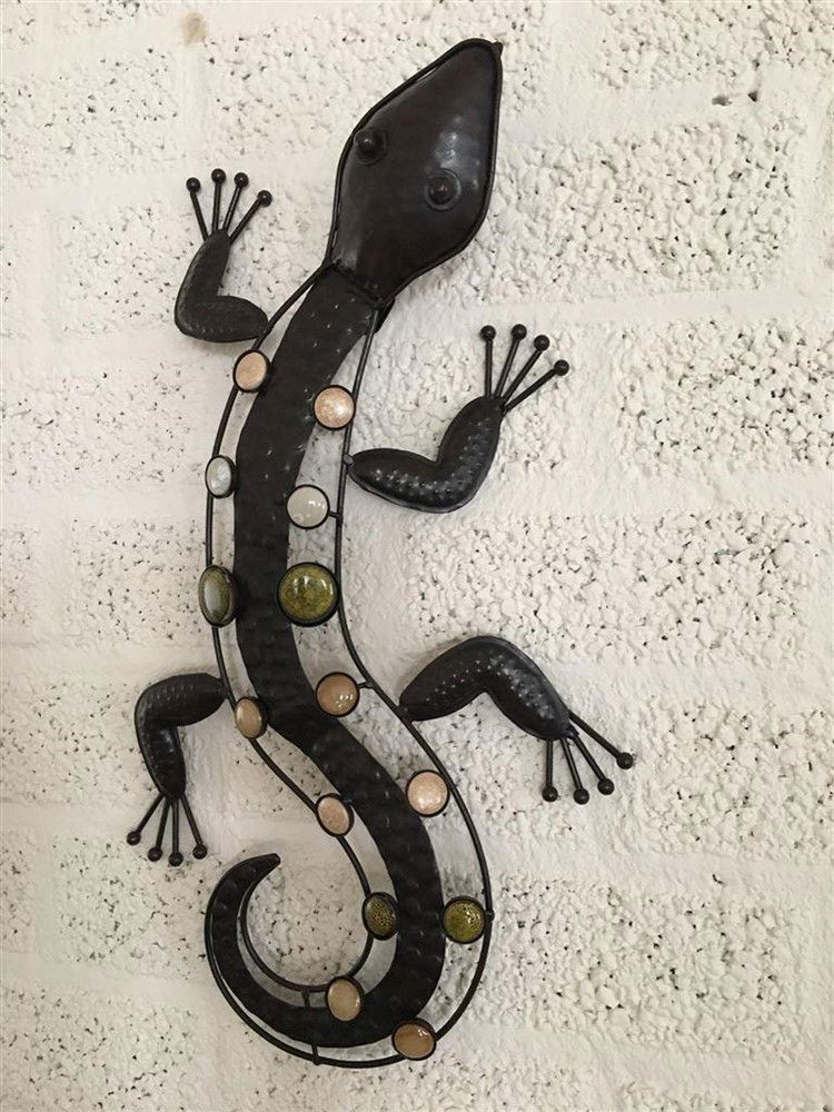 1 Salamander -hagedis- ijzer,vol collor-tuin-decoratie - Afbeelding 5