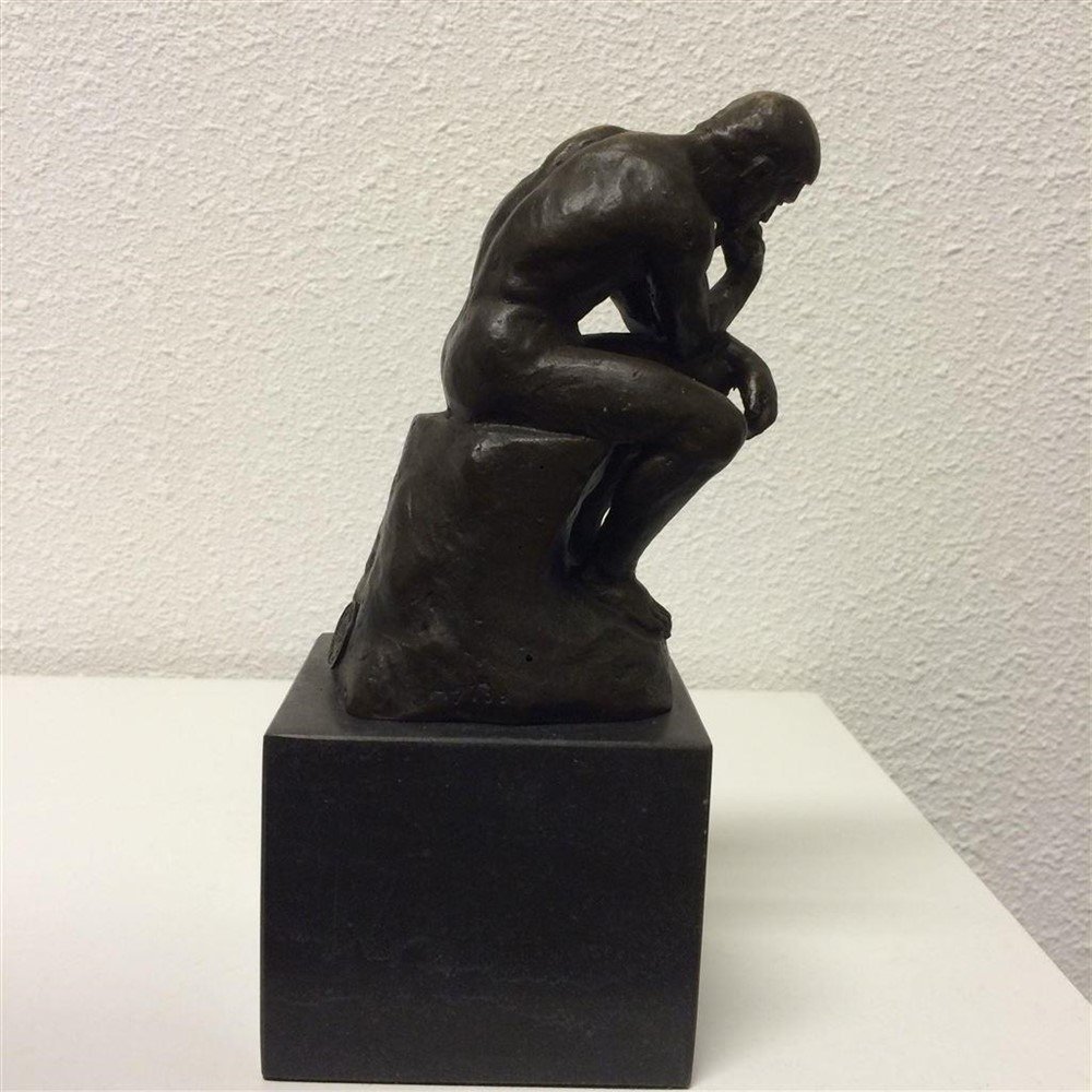1 Sculptuur Brons, de denker- beeld-kunst-decoratie - Afbeelding 3