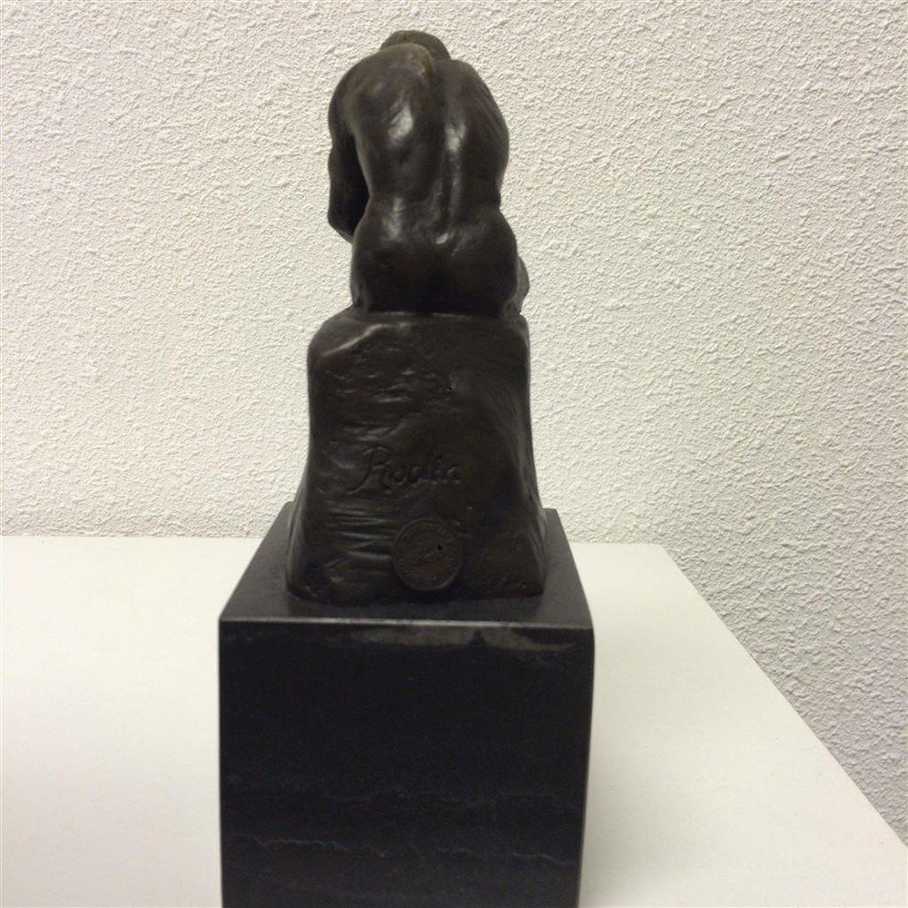 1 Sculptuur Brons, de denker- beeld-kunst-decoratie - Afbeelding 4