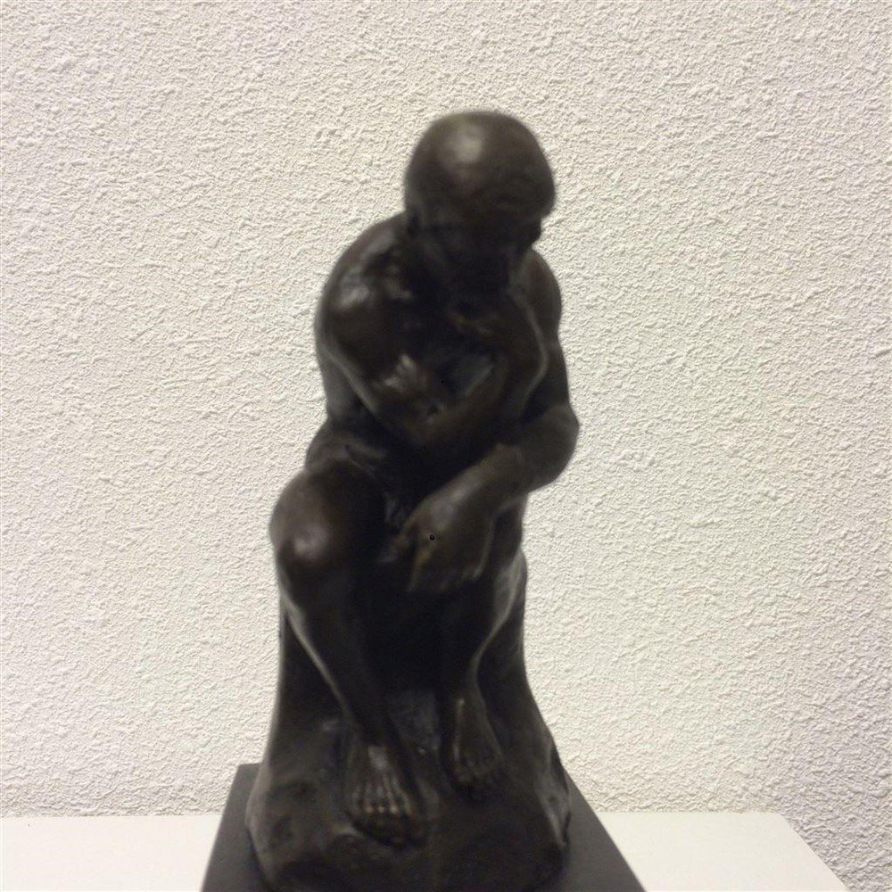 1 Sculptuur Brons, de denker- beeld-kunst-decoratie - Afbeelding 5