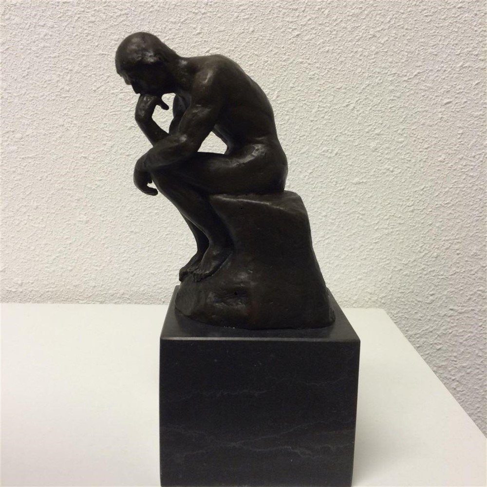 1 Sculptuur Brons, de denker- beeld-kunst-decoratie - Afbeelding 6