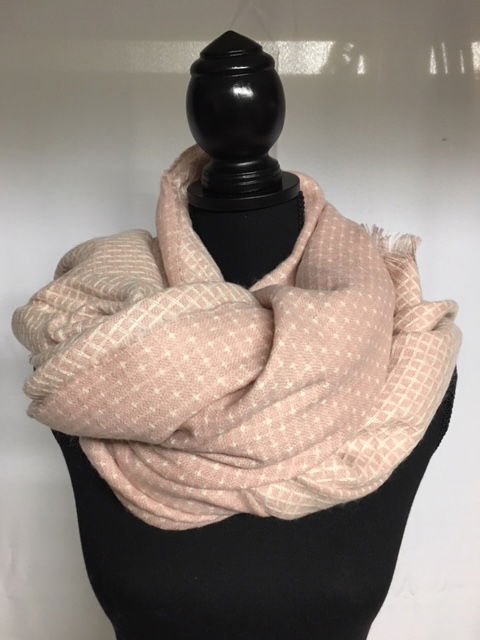 Oud roze sjaal met creme - nr. 1