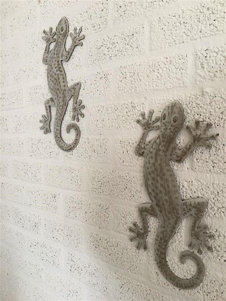1 set Salamanders-hagedissen-ijze-groen-grijs-decoratie - Afbeelding 3