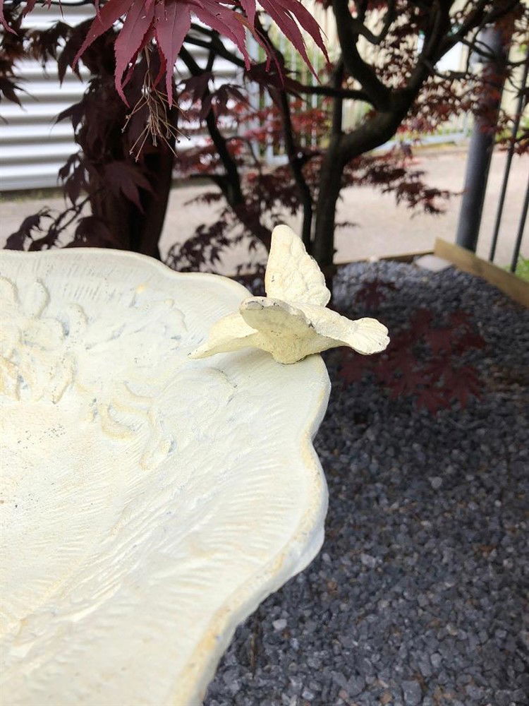 1 vogelbad-Hummingbird XL- gietijzer-antiek wit-vogel - Afbeelding 6