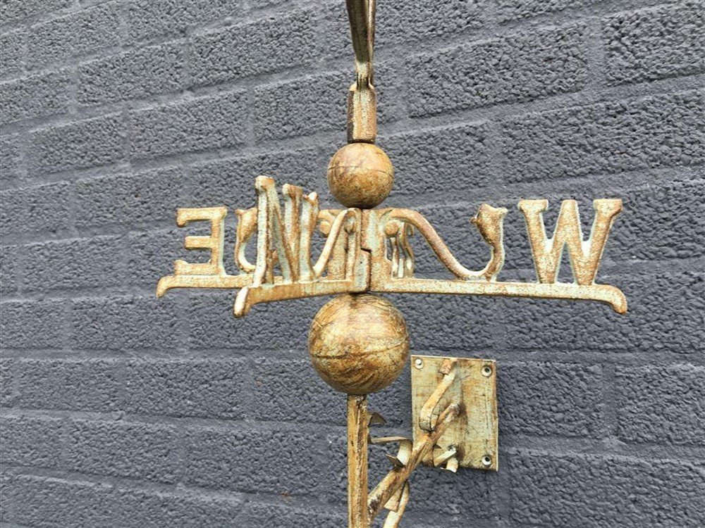 1 Wand windwijzer paard ijzer, green-rust.-windwijzer - Afbeelding 4