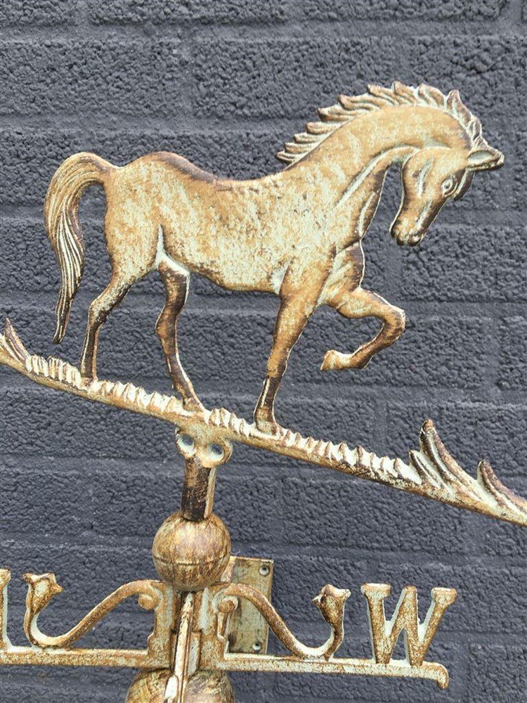 1 Wand windwijzer paard ijzer, green-rust.-windwijzer - Afbeelding 6
