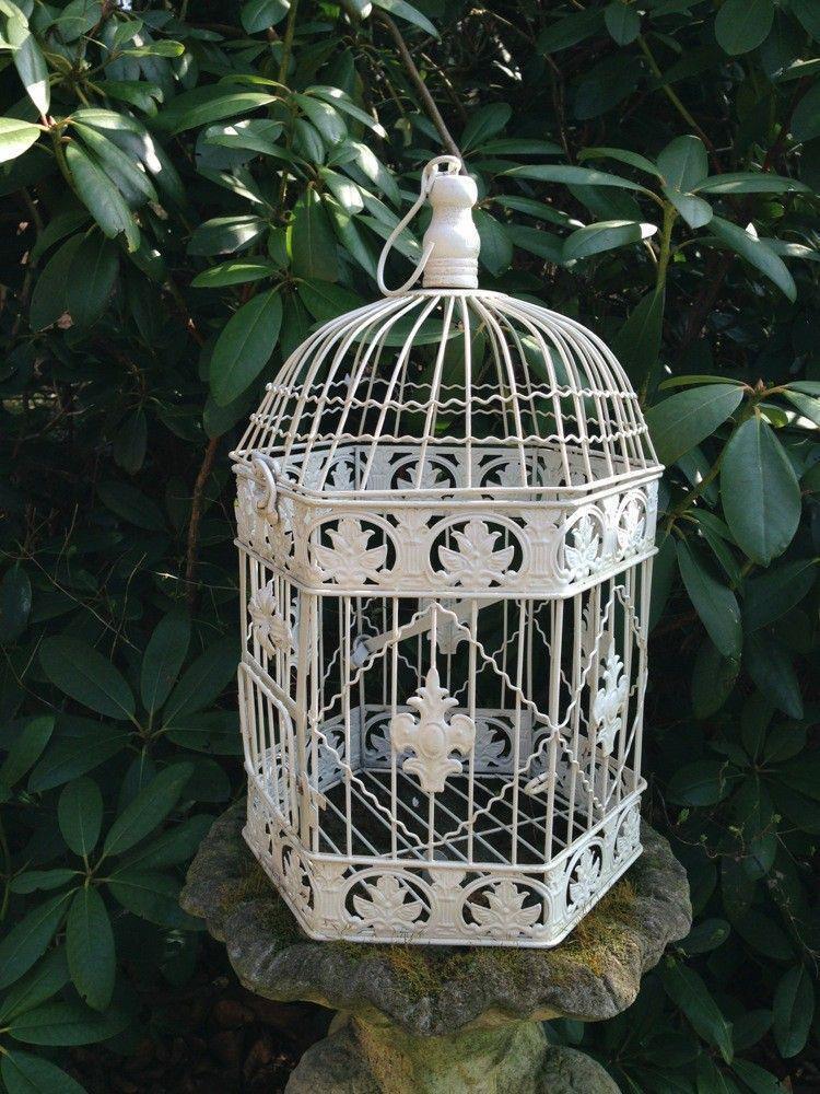 2 Vogelkooitjes, klein+groot, Metaal-vogel-kooi-deco - Afbeelding 2