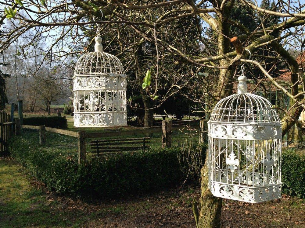 2 Vogelkooitjes, klein+groot, Metaal-vogel-kooi-deco - Afbeelding 6