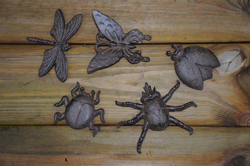 5 x insect gietijzer, wandornament- mooi-deco-tuin - nr. 1