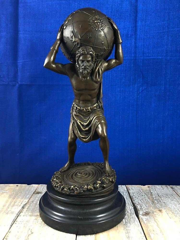 Atlas bronzen beeld met het universum-geschenk - nr. 1