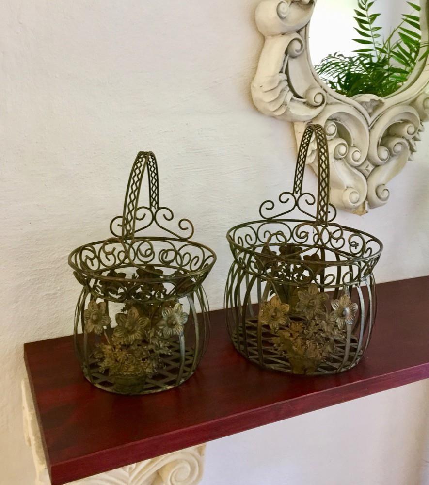 Bloem metalen mand-tuin-decoratie-fruitmand-keuken - Afbeelding 3