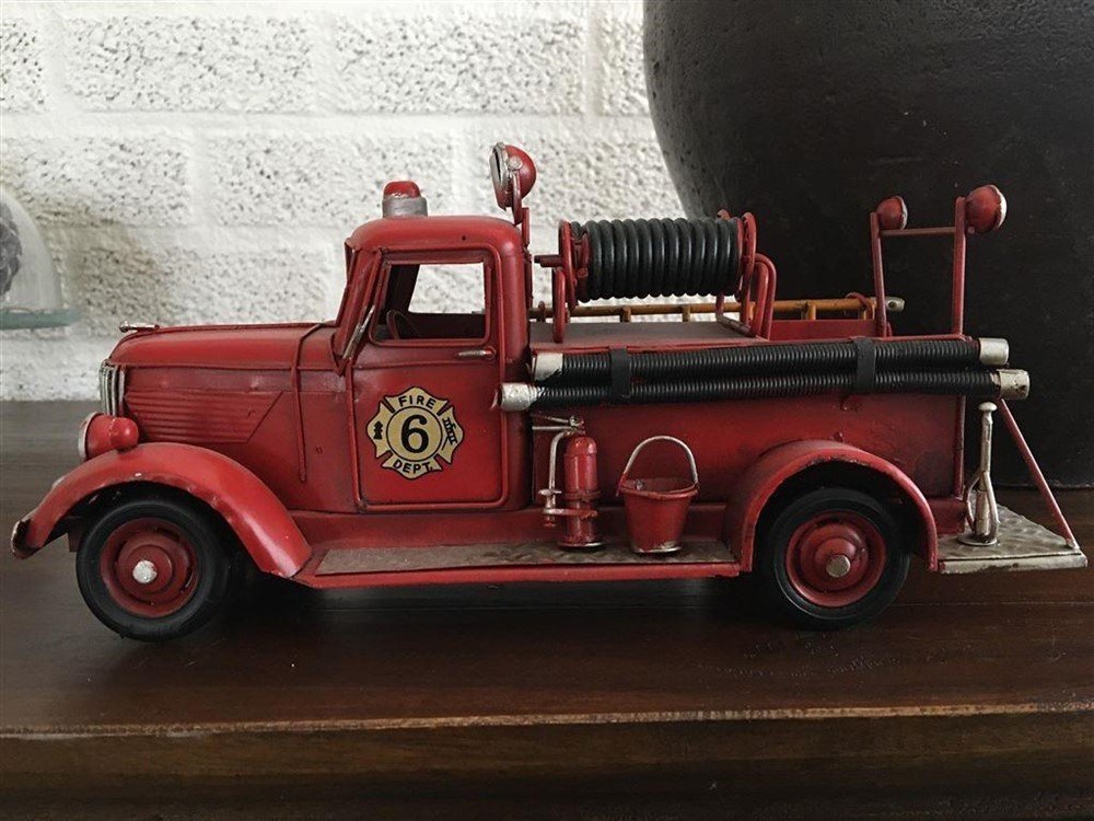 Brandweerauto slangwagen, metaal-auto-brandweer - Afbeelding 4