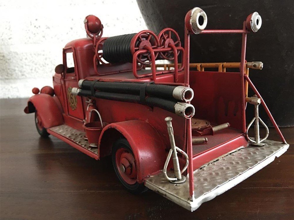 Brandweerauto slangwagen, metaal-auto-brandweer - Afbeelding 5