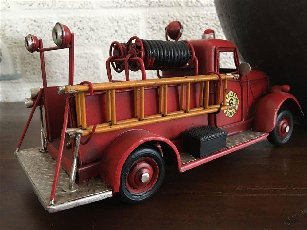 Brandweerauto slangwagen, metaal-auto-brandweer - Afbeelding 6