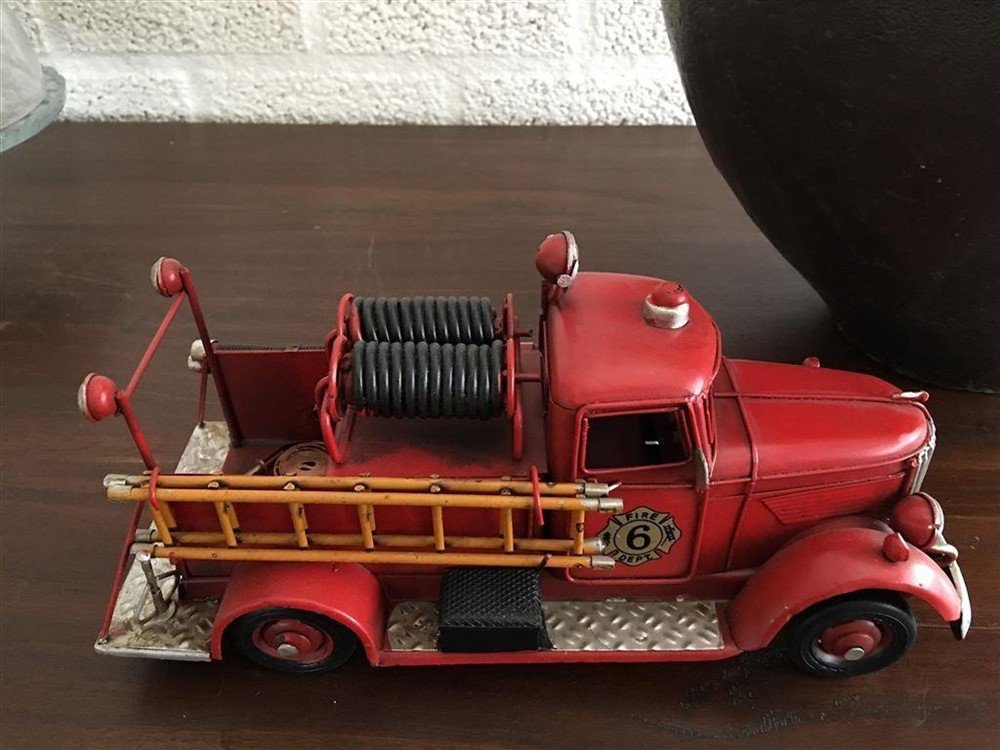 Brandweerauto slangwagen, metaal-auto-brandweer - Afbeelding 7