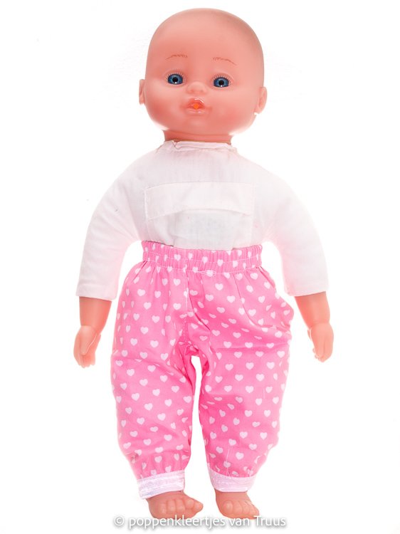 Hema pop 40 cm Roze/wit setje hartjes/stipjes - Afbeelding 3