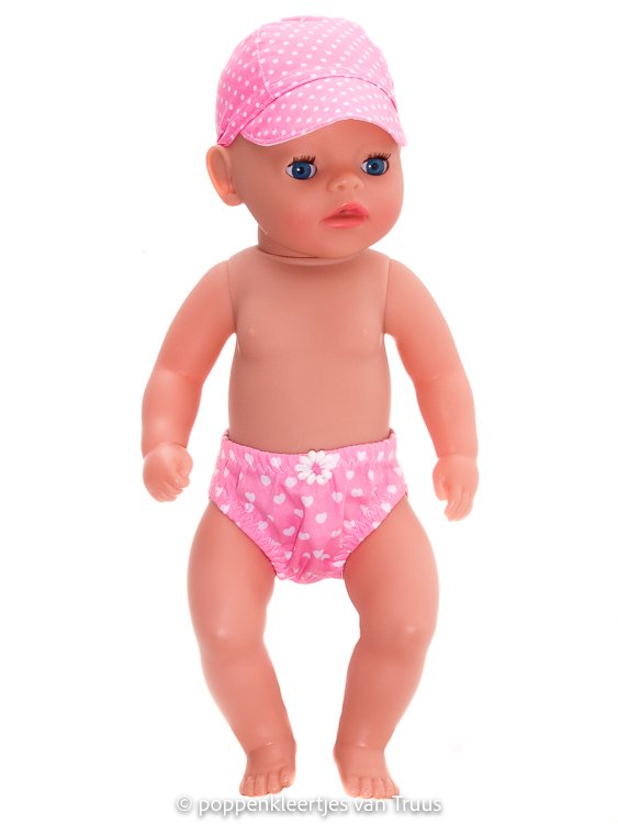 Baby Born Soft 36 cm Zomersetje roze/wit/hartjes/streep/stipjes - Afbeelding 4