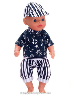 Baby Born Soft 36 cm Jongens setje blauw/wit/streep/maritiem