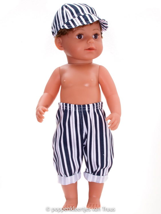 Baby Born 43 cm Jongens setje blauw/wit/streep/maritiem - Afbeelding 3