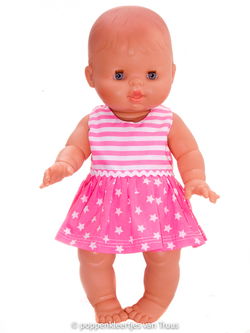 Paola Reina 34 cm Zomer setje roze/wit/streep/ster