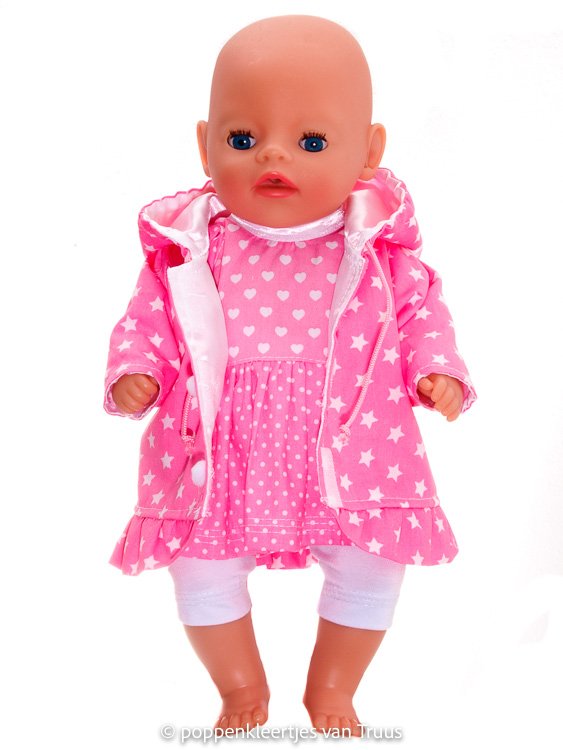 Baby Born Soft 36 cm Jasje roze/wit/sterretjes - Afbeelding 3
