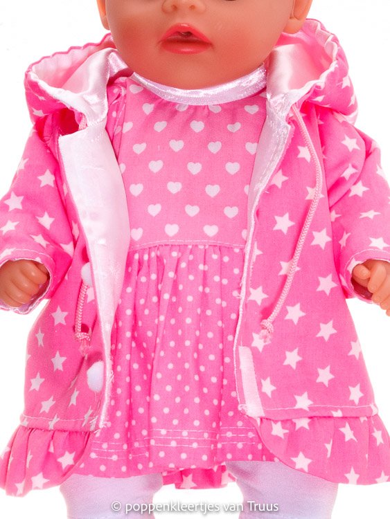 Baby Born Soft 36 cm Jasje roze/wit/sterretjes - Afbeelding 4