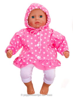 Annabel 36 cm Jasje roze/wit/sterretjes