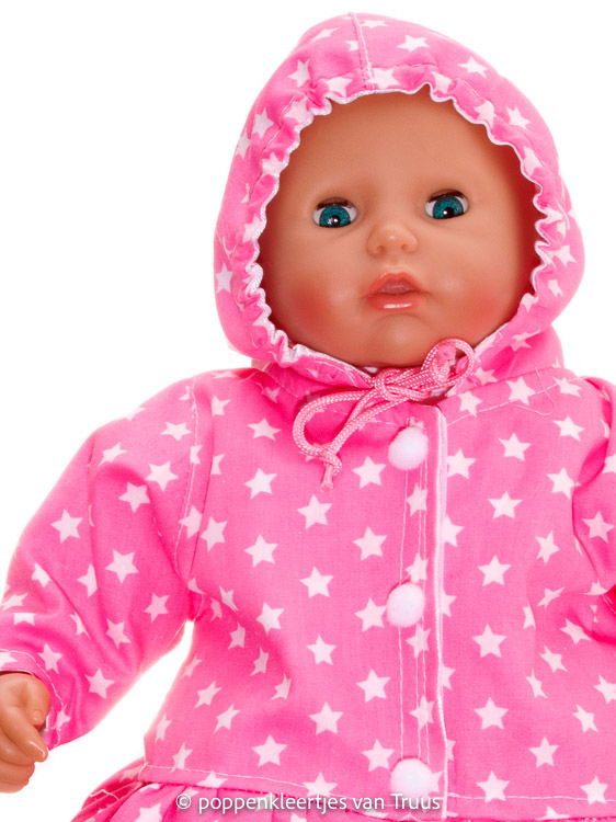 Annabel 36 cm Jasje roze/wit/sterretjes - Afbeelding 2