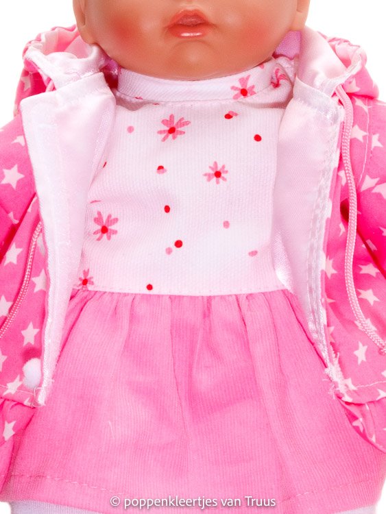 Annabel 36 cm Jasje roze/wit/sterretjes - Afbeelding 4